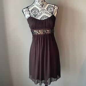 Taboo Brown Spaghetti Strap Dress - Size L